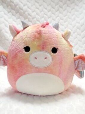 Celestina Squishmallow 8 Inch BNWT Textured Tie-Dye Pink Dragon Plush Toy